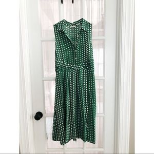Anthropologie Green Polka Dot Dress